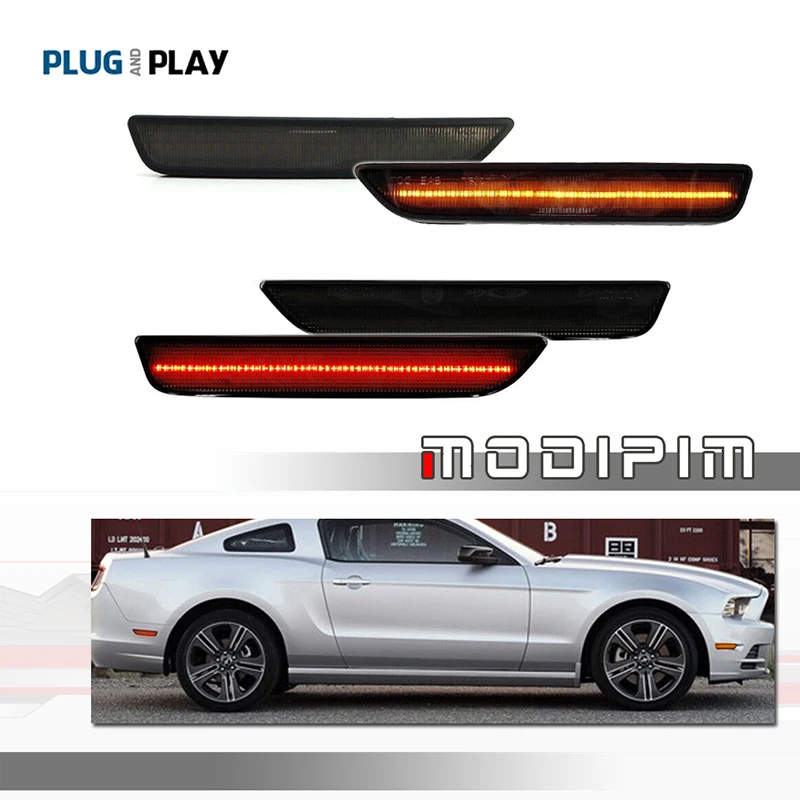 

Amber / White / Red LED Car Front & Rear Bumper Side Marker Turn Signal Lights Fender Flare Lights For 2010-2014 Ford Mustang