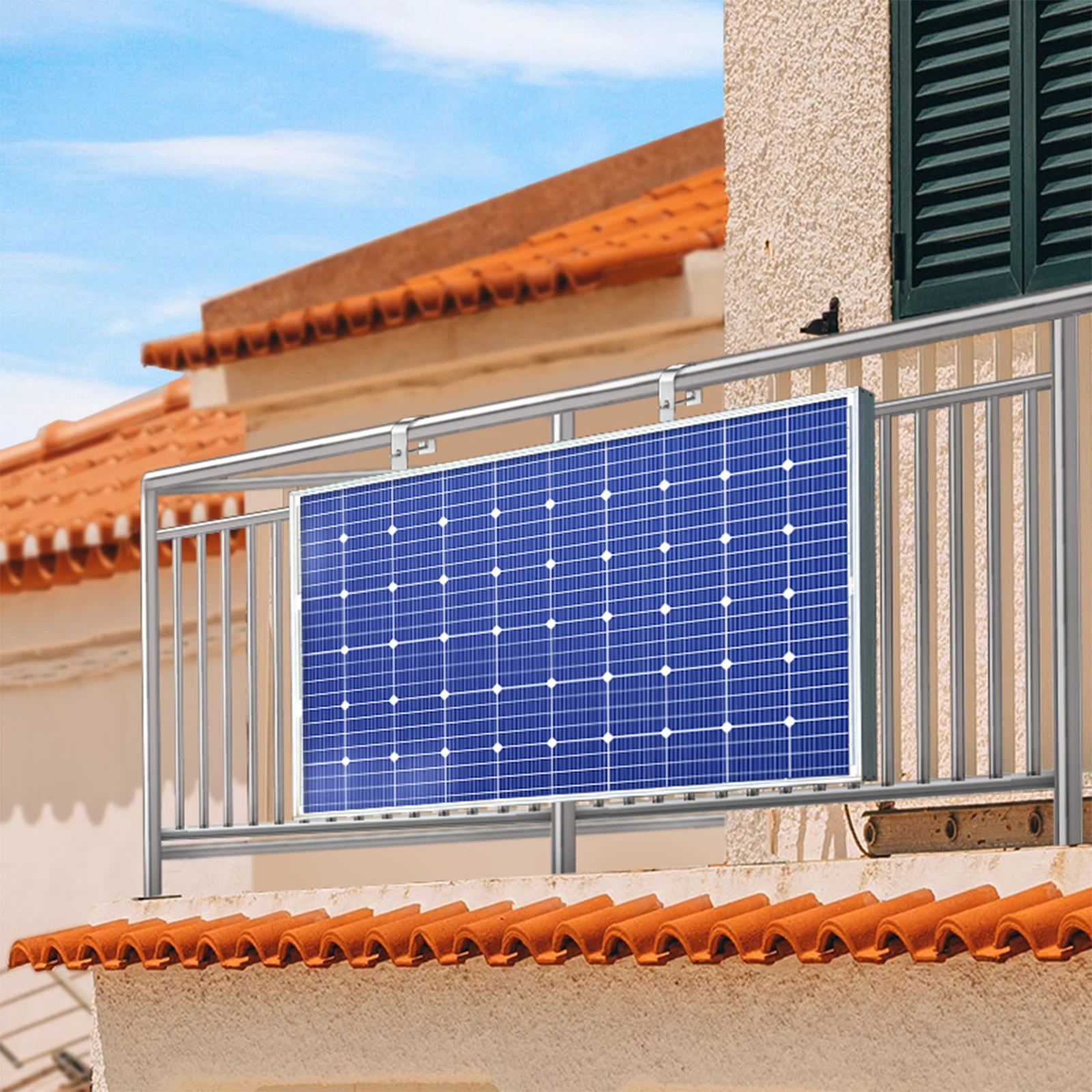 2PCS  Aluminium Solar Panel Bracket Hook for Balcony Railing, Solar Panel Mounting Bracket, PV Module Holder for Balcony Rail