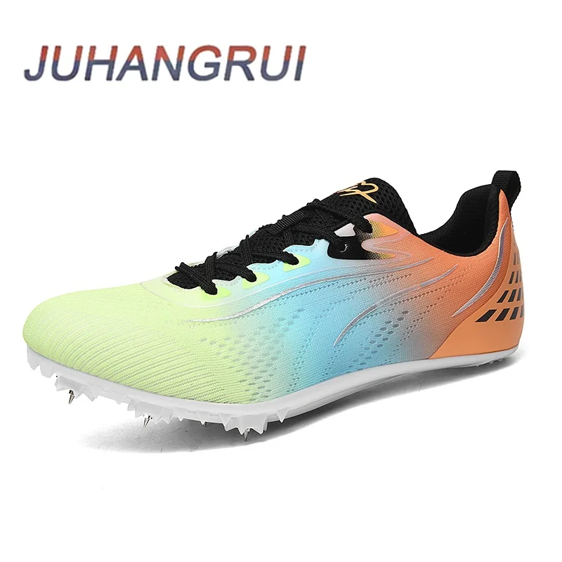 男性軽量トレーニングトラックフィールドジャンプランニングシューズ滑り止め陸上スニーカーネイルシューズ短距離トレーニングシューズ