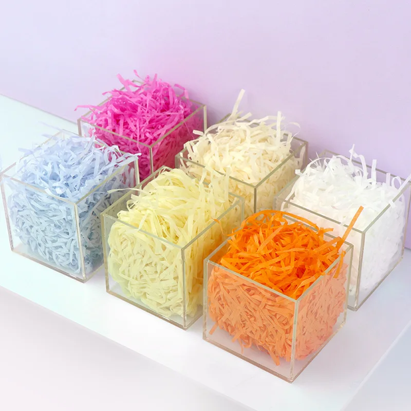 3mm Lafite Paper Raffia Filler Colorful Shredded Crinkle  DIY Wedding Party Gift Box Candy Material Packaging Filler 100-1000g