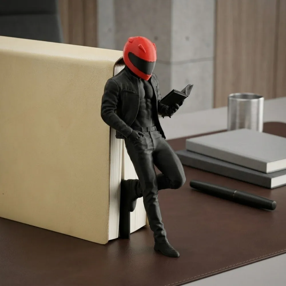 Creative Cool Biker Motorcycle Rider Bookends Funny 3D Printed Motorcycle Rider Bookmarks Decoration Book Ornaments Stationery