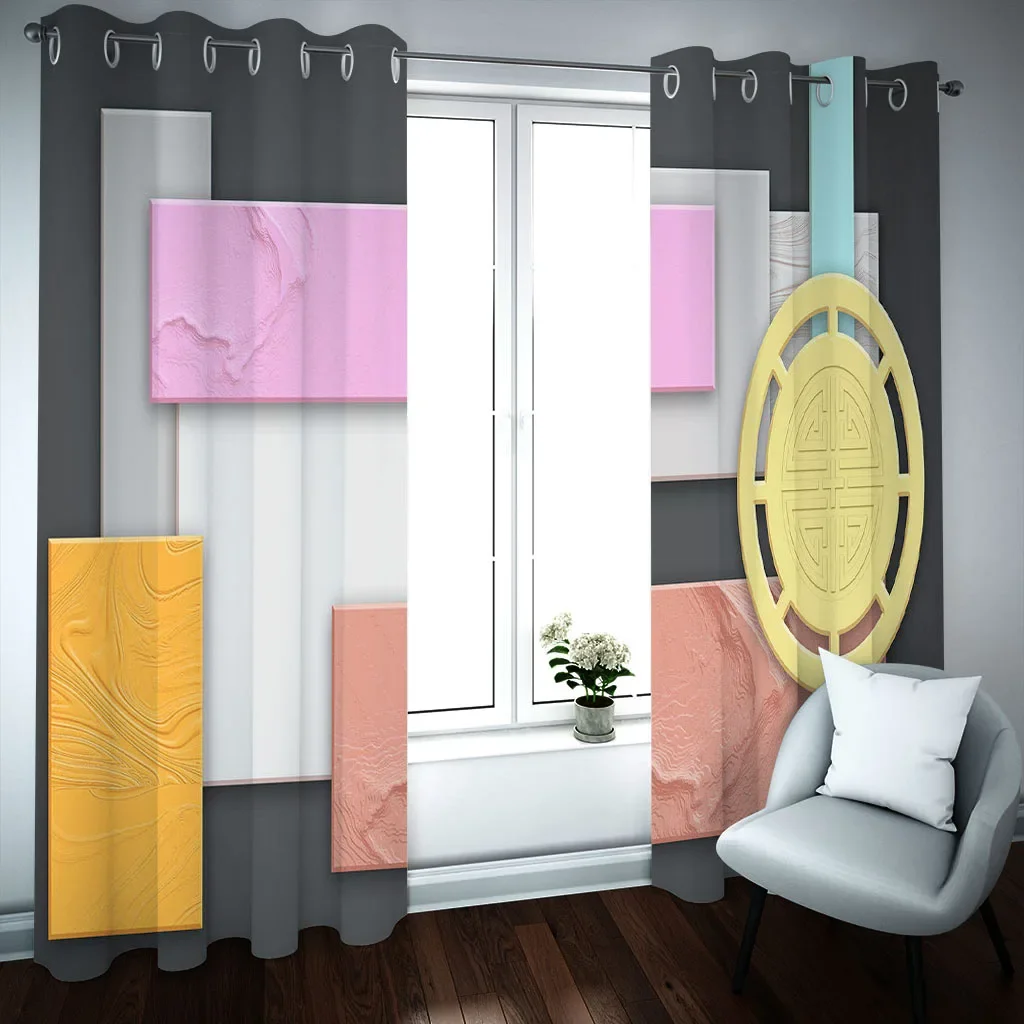 HUANZHUANG Thermal Curtains Scandinavian Personalised Background Blackout Curtains Drop  2 Panels, Window Treatment for Insulate