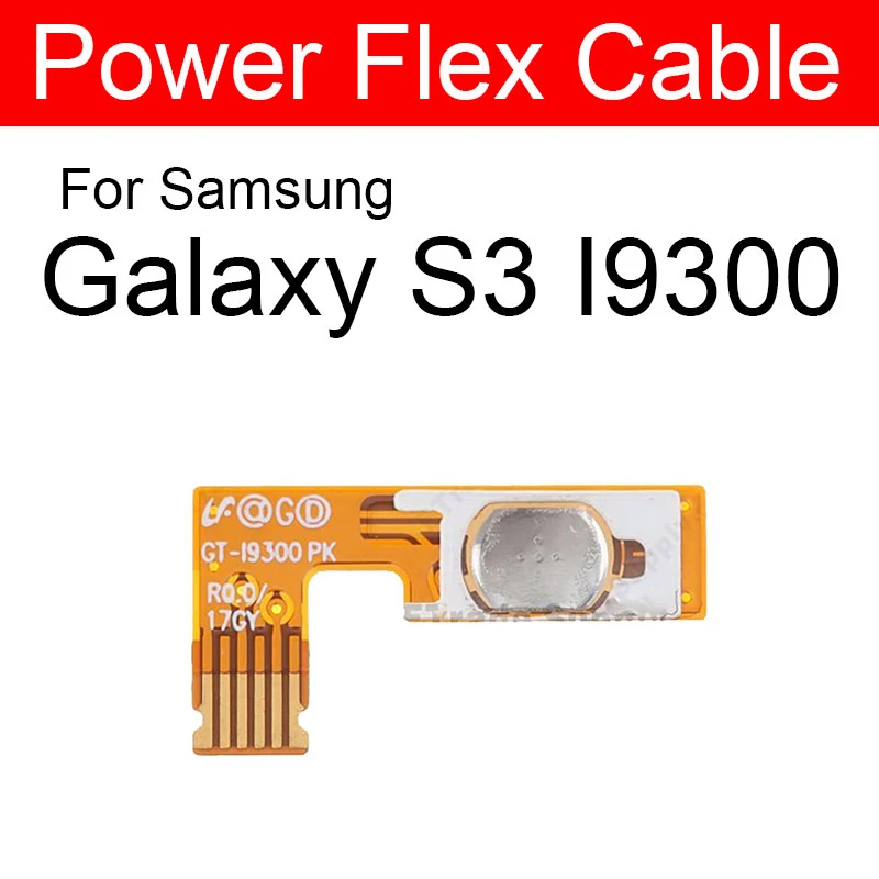 For Samsung Galaxy S3 S III GT-I9300 On / off Phone Power Control Flex Ribbon Volume adjustment Earpiece Volume Flex Cable Parts