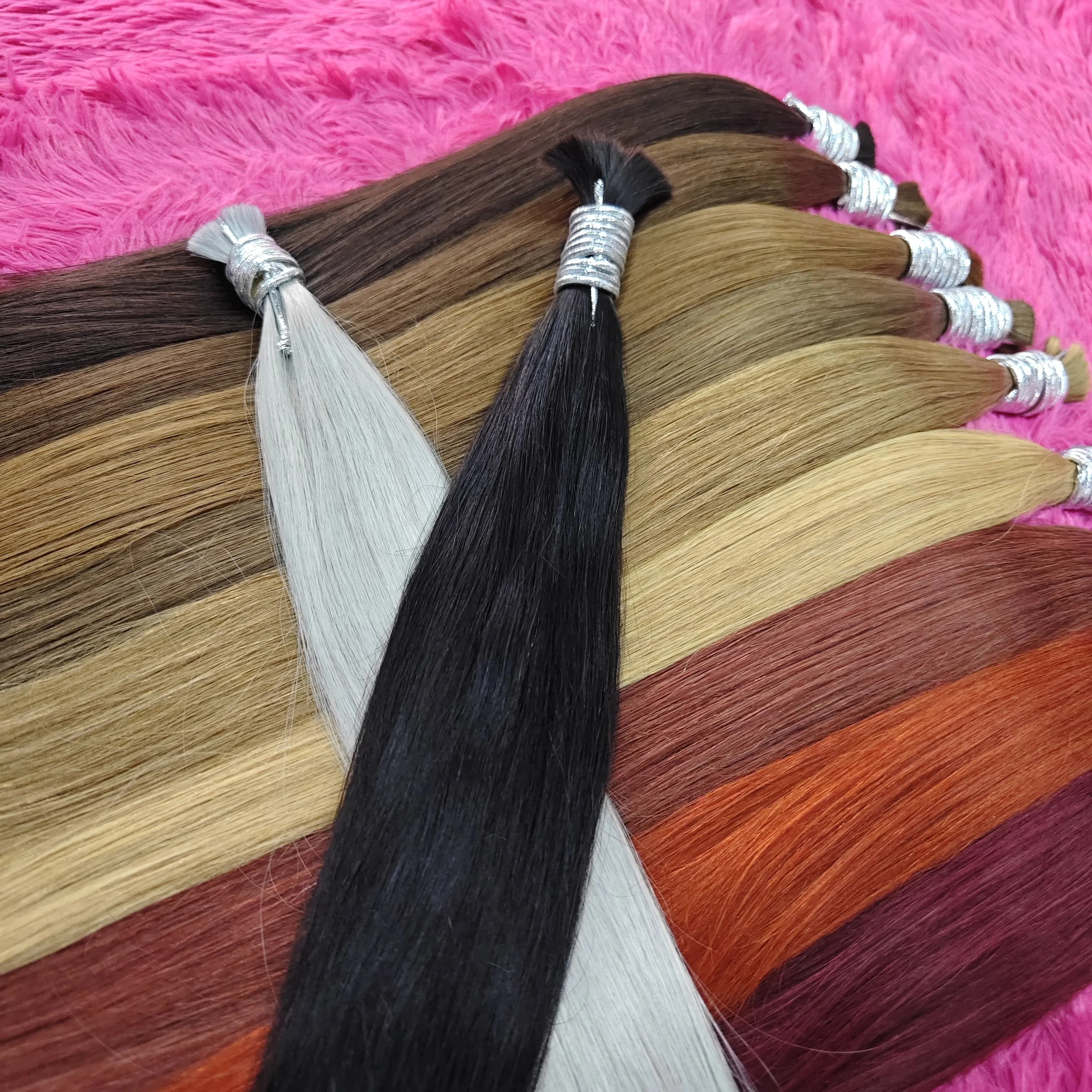 샤인헤어 레미 인모 100% 천연 생모 무가공 베트남산 벌크 인모 붙임머리