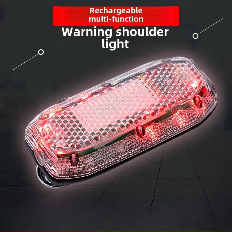 

Bicycle Flash Light Traffic Warning Light Sports Outdoor Led Red and Blue Police Clamp Charging Shoulder Light