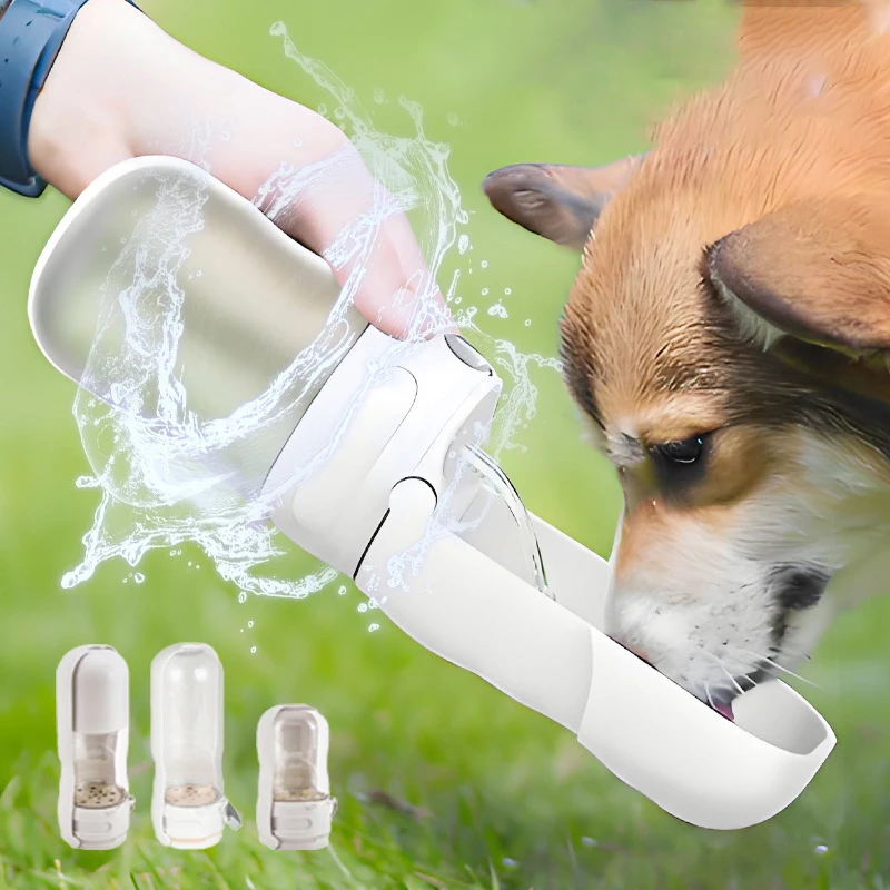 

2-in-1 Fashion Collapsible Water Bottle for Dog with Rope Washable Portable Outdoor Feeding Drinking Pet Bowl Puppy Supplies