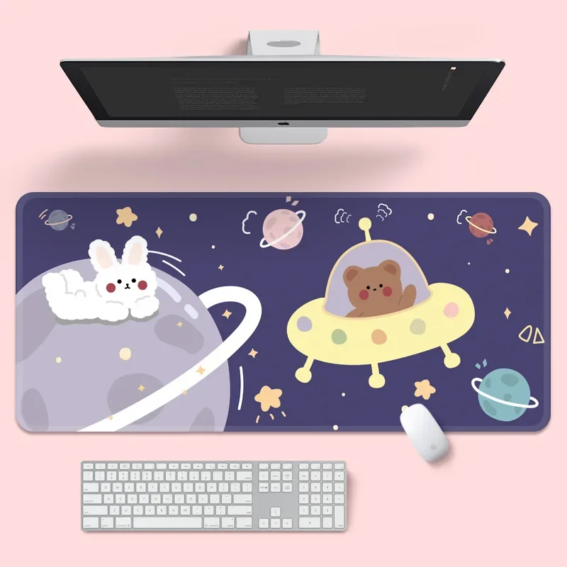 Kawaii Grote Mousepad Cartoon Laptop Game Muismat Desktop Polssteun Muis Mat Leuke Pc Computer Toetsenbord Tafel Mat Organizer