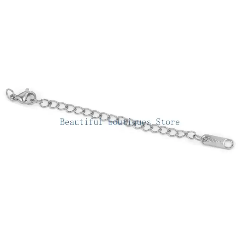 وصلات سلسلة U4LF للقلادة والسوار سلسلة ذيل محمولة 5 سم وصلة موسع من الفولاذ المقاوم للصدأ للقلادة والسوار