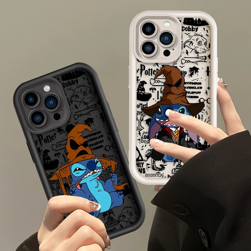 Art Stitch Disney For Apple iPhone 15 14 13 12 11 Mini XS XR X 8 7 Pro Max Plus Soft Eye Ladder Phone Case