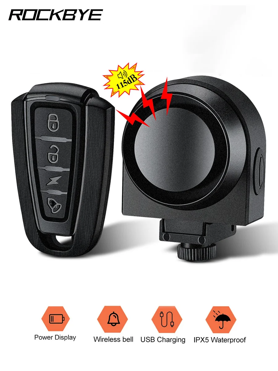 AliExpress WSDCAM Wsdcam Wireless Bicycle Alarm Waterproof Bike Vibration Alarm USB Charging Remote Control Anti-theft Alarm Security Protection