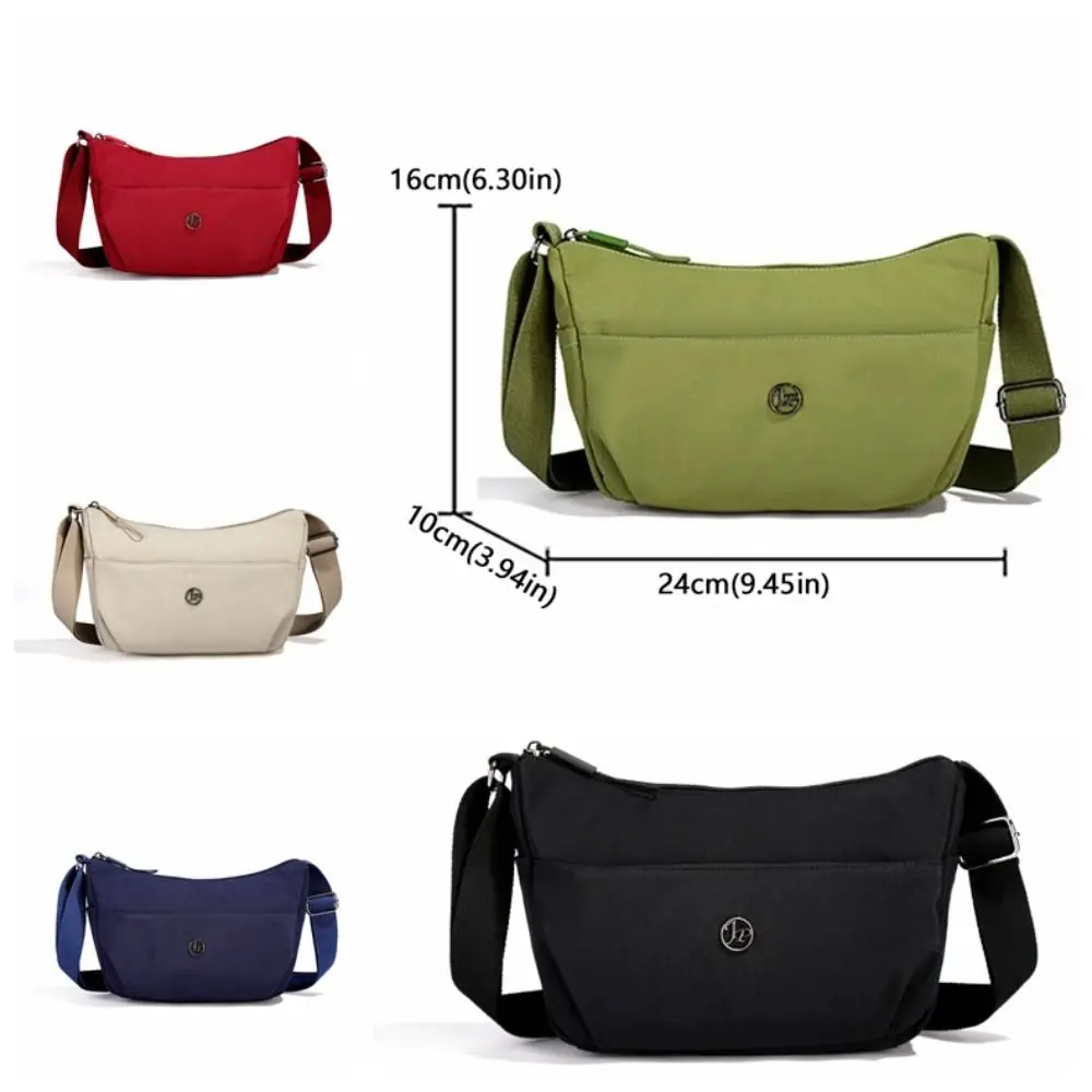 حقيبة كتف نسائية عصرية ذات سعة كبيرة بلون سادة حقيبة كروس من النايلون متعددة الاستخدامات للاستخدام في الهواء الطلق