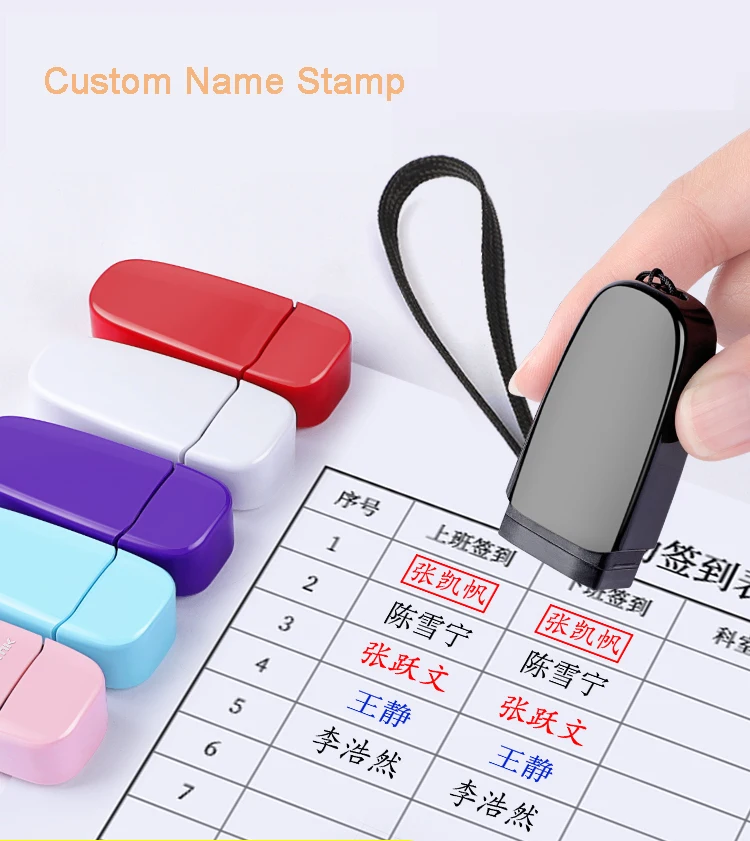 

Custom Name Seal Student's Office Signature Name Stamp Kindergarten Clothes Waterproof Name Sticker Kawaii Stamp Gift