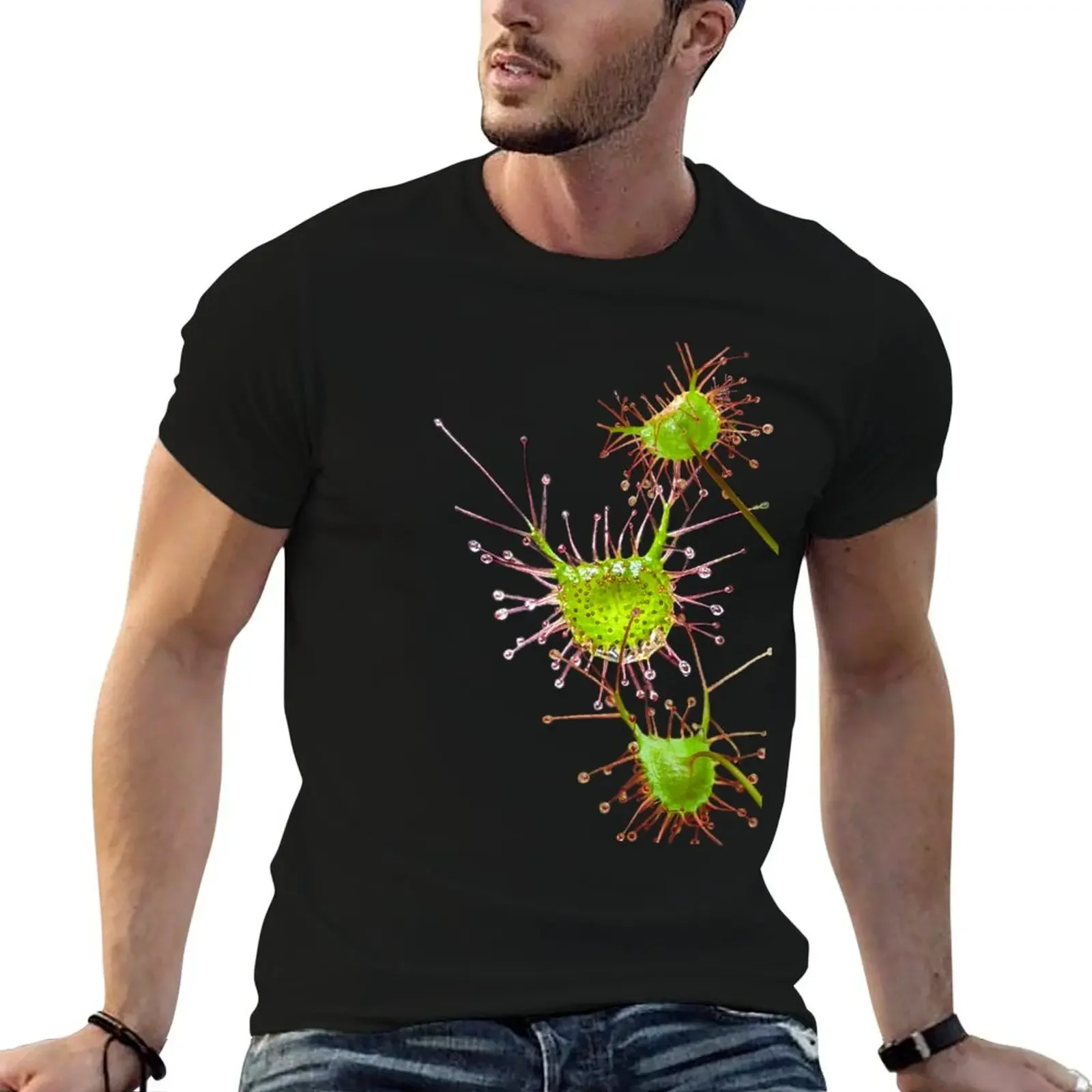 

Sparkling Sundew T-Shirt summer tops Aesthetic clothing plain slim fit t shirts for men