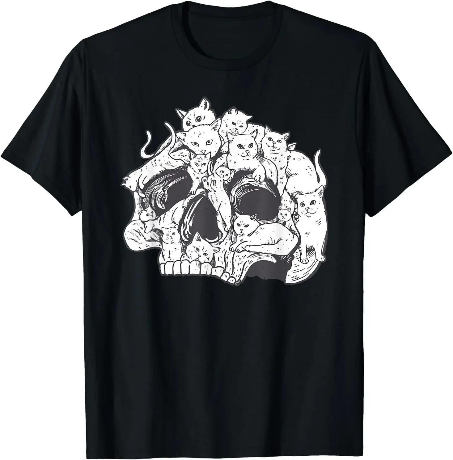 

Kitty Skeleton Halloween Costume Skull Cat T-Shirt Size S-5XL