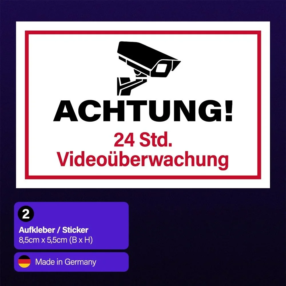 

For Stickers Video Monitoring Warning Stickers Surveillance Camera 24 hours