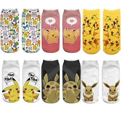 Calcetines tobilleros de algodón para hombre y mujer, medias de Pokémon Pikachu, Squirtle, Charmander, Bulbasaur, Anime, Cosplay, regalo de Navidad, novedad