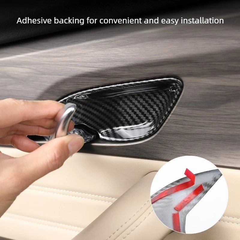 For 2021-2026 Geely Monjaro L Xingyue L Carbon Fiber Texture Inner Door Bowl Handle Cover Protector