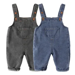 Nuovo arrivo vestiti per bambini neonate ragazzi tuta Solid Brief Style Toddler Denim Overol tute