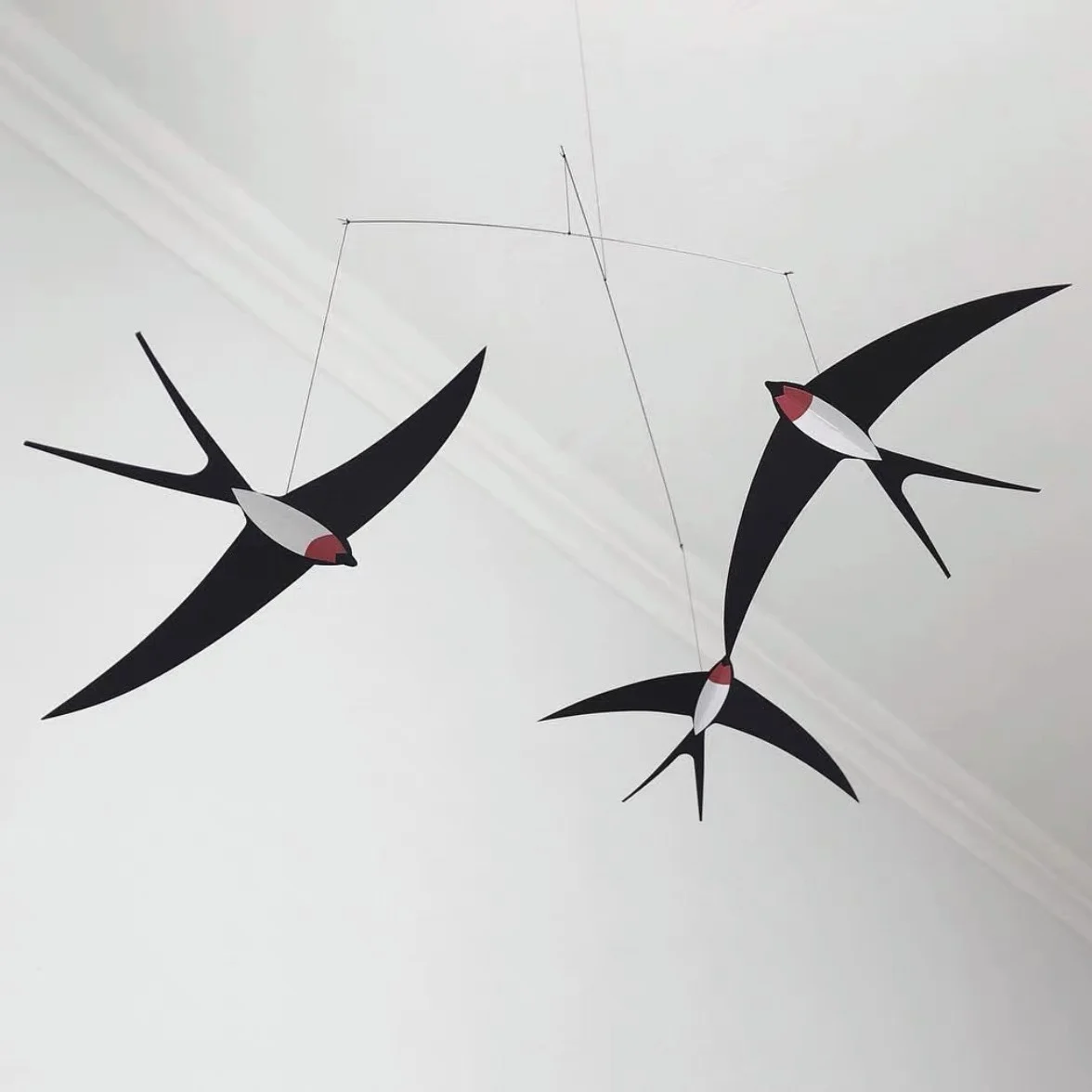 Imagem -04 - Ins Decorado Anjo Hangings Nordic Berço Bell Swallows Balanced Aérea Rotating Wind Chimes Home Decor