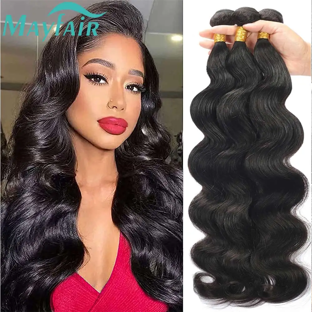 

Body Wave Bundles Human Hair Brazilian Weaving Natural Black Deal Virgin Hair 1 3 4 Bundles 30 32Inch Raw Hair Extensions