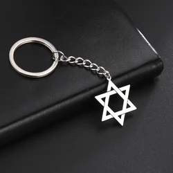 Vassago David Star Keychain Stainless Steel Fashion Simple Pendant DIY Handmade Handbag Car Jewelry Party Gift Wholesale