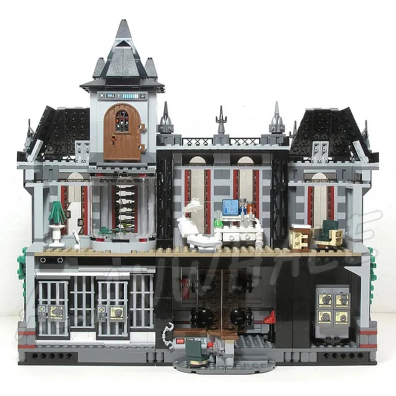 슈퍼 히어로 시리즈 배트 아캄 아일랜드 빌딩 블록 구급차 자동차 성 거리 풍경 브릭 장난감 소년 어린이 크리스마스 선물