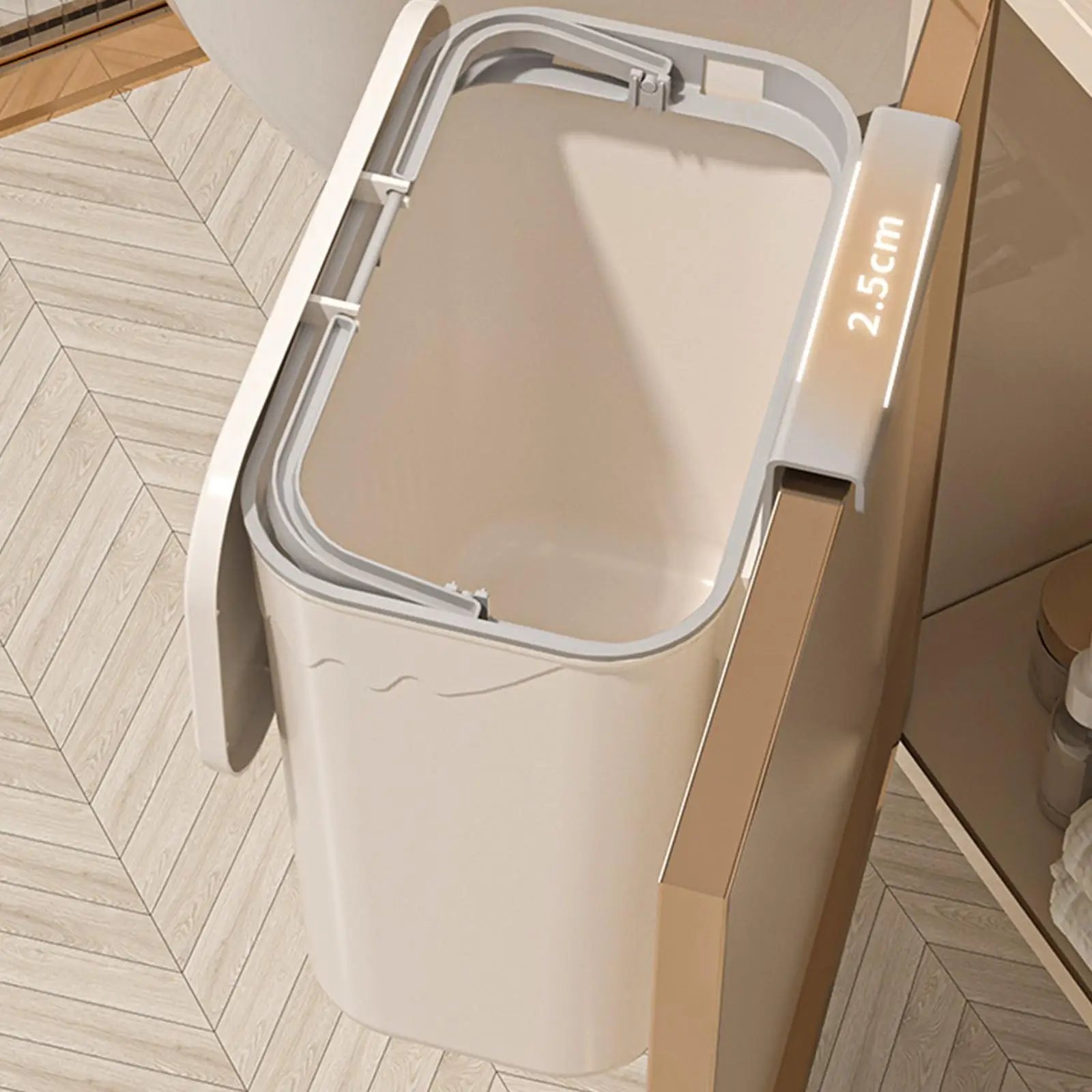 Indoor Sealed Trash Can with Lid for Kitchen Counter Bathroom Cabinet Small Plastic Waste Basket for Car Office Cupboard