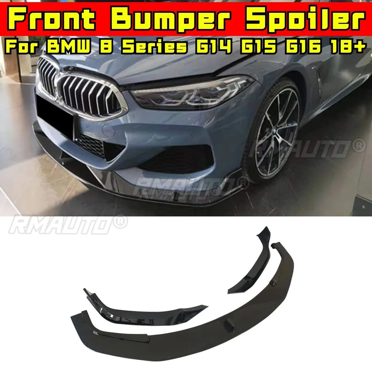 

Car Front Bumper Lip Diffuser Spoiler Glossy Black Modification Part For BMW 8 Series G14 G15 G16 2018+ Car Accessories