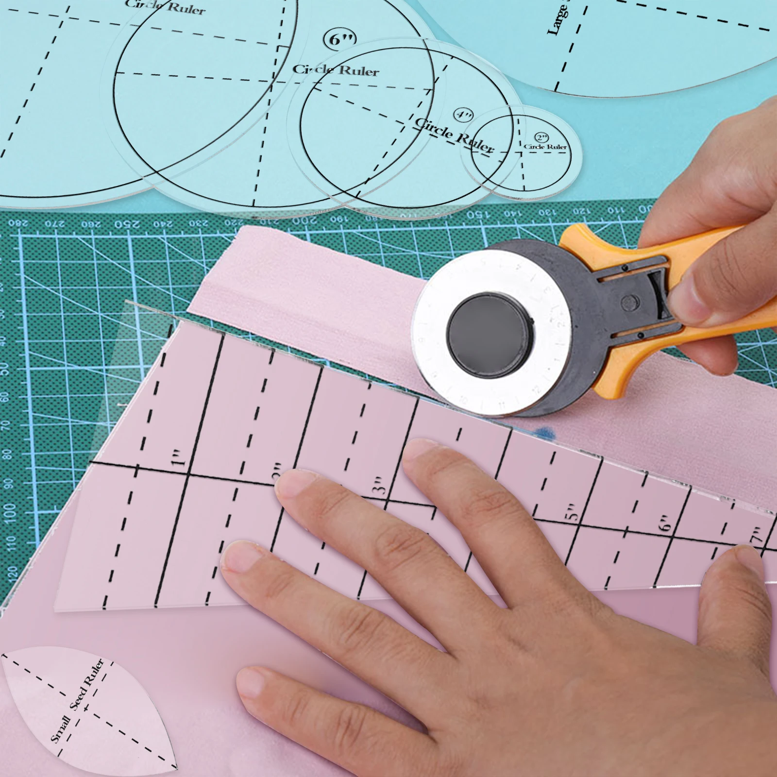 

1Set Patchwork Quilting Template Acrylic Rulers DIY Sewing Table Flag Embroidery Templates for Quilting Crafts