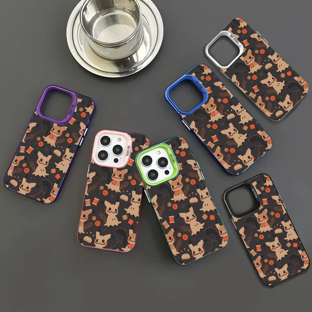 

1pc M-mimikyu Phone Case Phone Case IMD Color Silver Shell For IPhone 16 15 14 13 12 11 Pro Max Plus