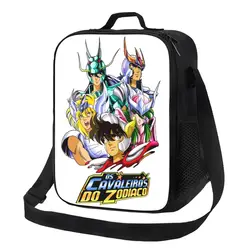 Saint Seiya Knights Of The Zodiac Lunch Box for Waterproof Cartoon Manga Thermal Cooler Food Insulated Lunch Bag Office Work