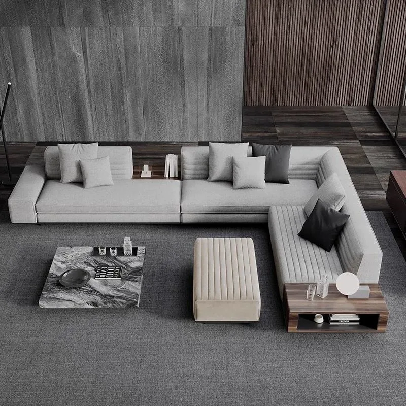 

Italian minimalist fabric sofa large apartment villa living room combination module sofa high-end designer furniture