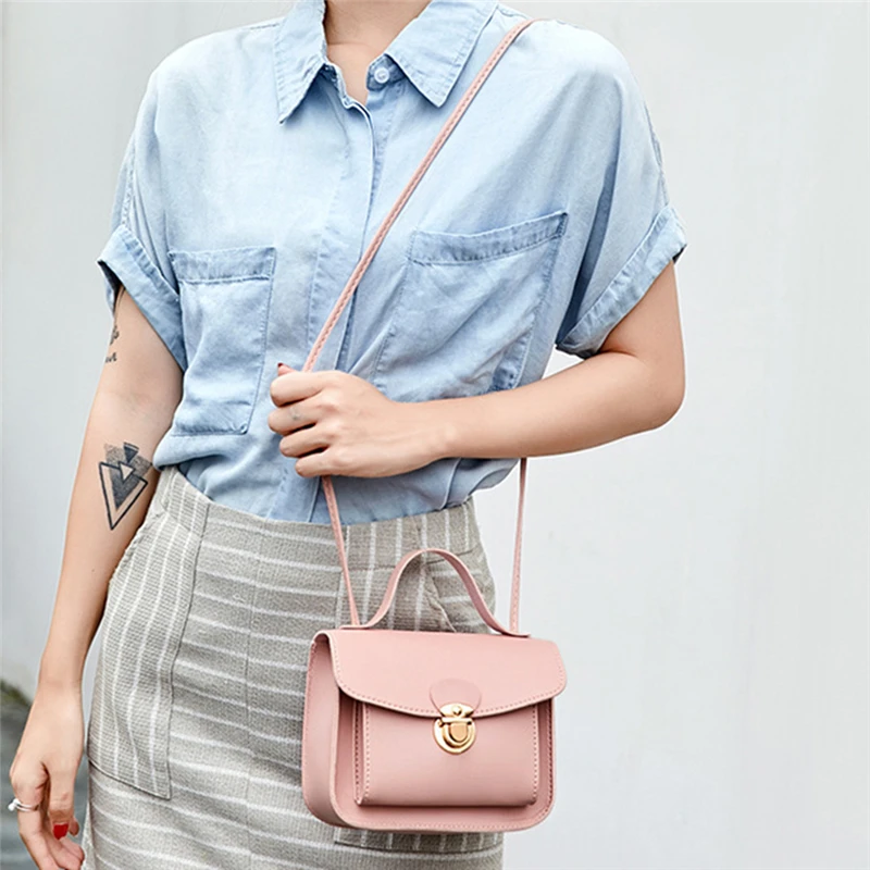 Women\'s Shoulder Bag PU Multiple Solid Colors Casual Small Square Backpack Summer Retro Style Female\'s Diagonal Handbag