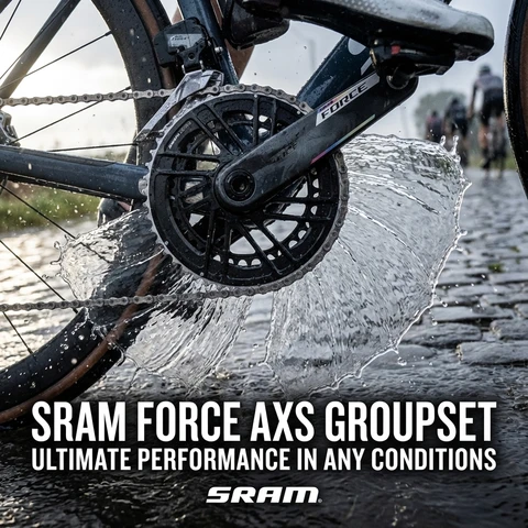 SRAM Force AXS Groupset  rear/ front derailleur, shift-brake controls, chain, disc brake calipers, rotors, battery charger,crank
