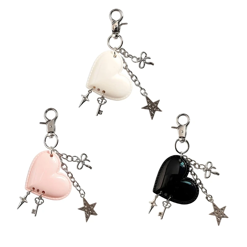 573B Delightful Heart Star Bowknot Keyring Fun And Playful Accessory For Everyday Carry