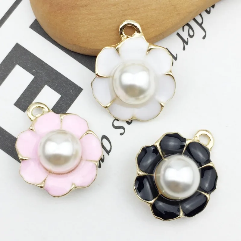 10pcs Flower Charms Fashion Enamel DIY Handmaking Metal Pendant for Women Earrings Bracelet Jewelry Making Accessory Whloesale