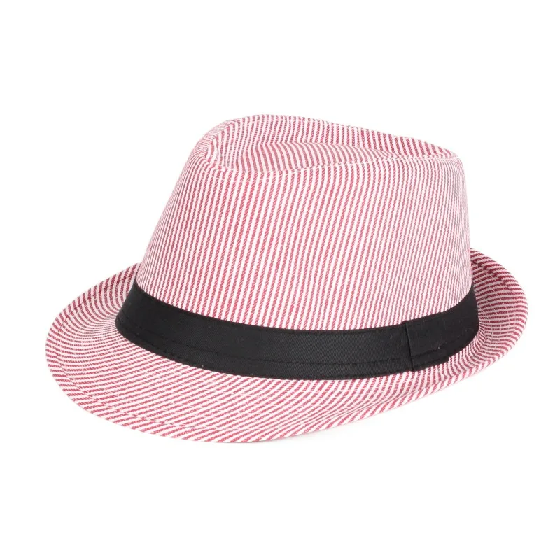 Wholesale Classic Spring Autumn Striped Fedora Sun Black White Men Women Jazz Caps