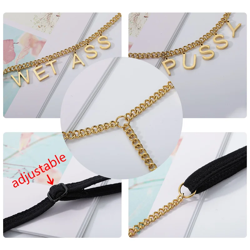 Custom Stainless Steel Letters Waist Chain for Girls Sexy Bodychain Sexy Jewelry Accessories Items Women Dropshipping