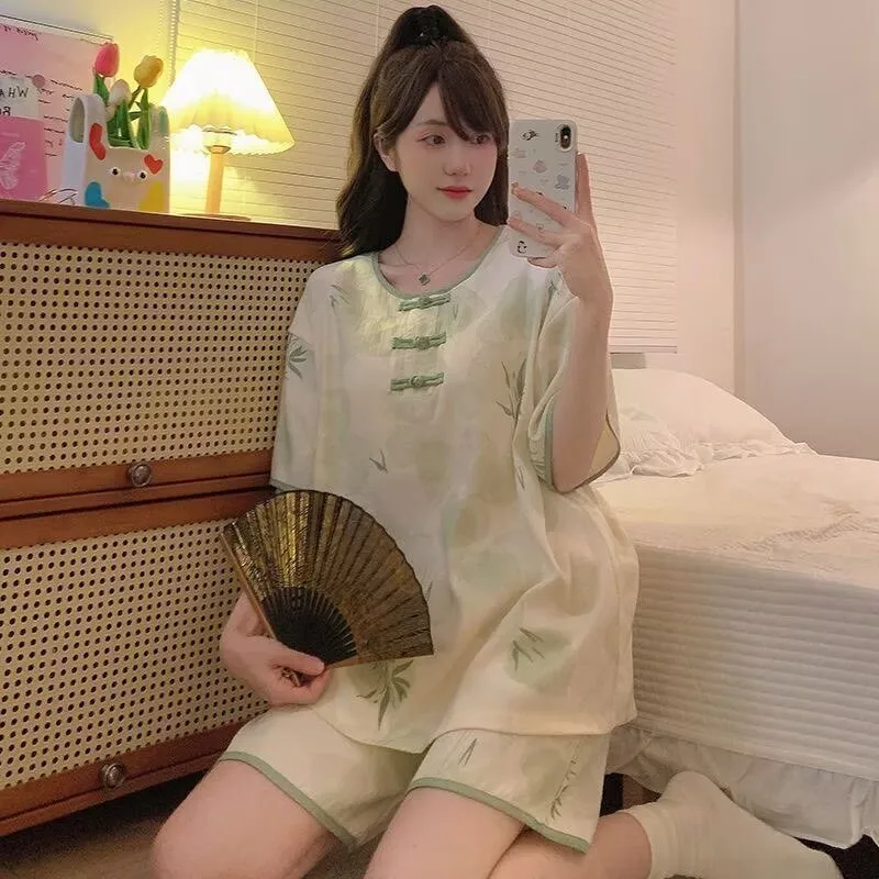 pijama-feminino-de-algodao-e-seda-manga-curta-macacao-fino-de-verao-para-casa-com-bojo-novo-estilo-chines