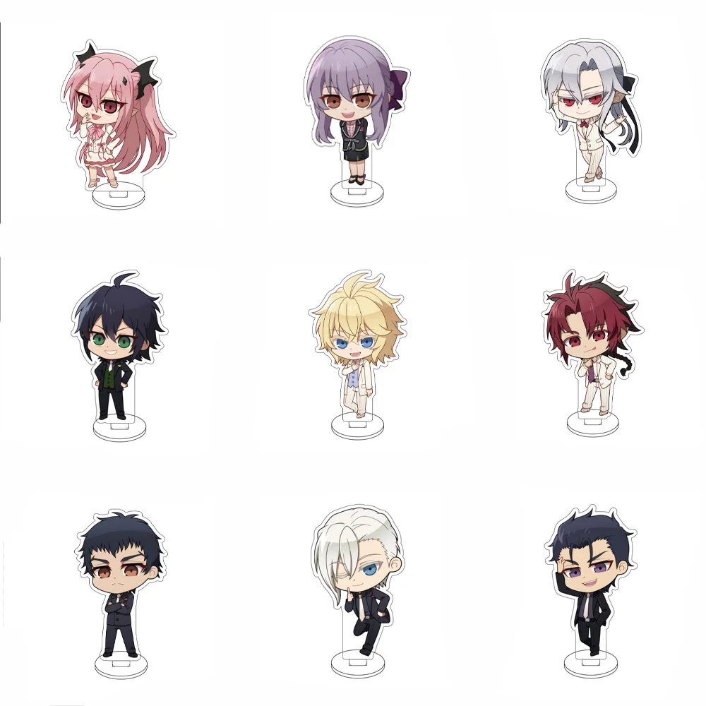 10CM Anime Seraph of the end Figure Stand Model Yuichiro Hyakuya/Shinoa Hiiragi  Cute Desk Decor Standing Sign Gifts