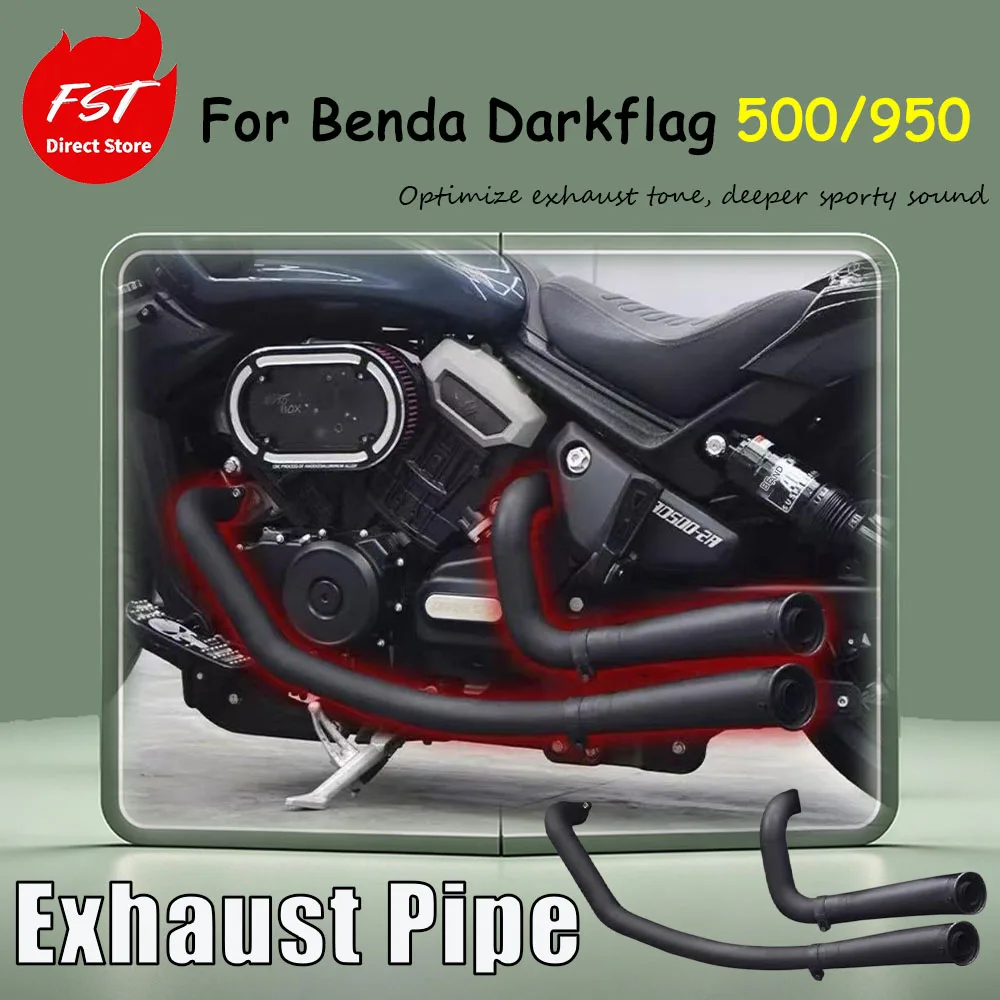 For Benda Darkflag 500/950 modification accessories - double exhaust pipes on both sides, full length