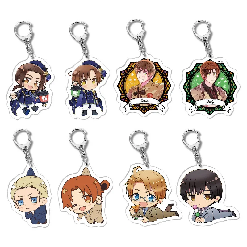 Axis Powers Hetalia The Beautiful World Acrylic Keychain Jewelry Friends Key Chain Products Cultural Gift Bag Charms Souvenir