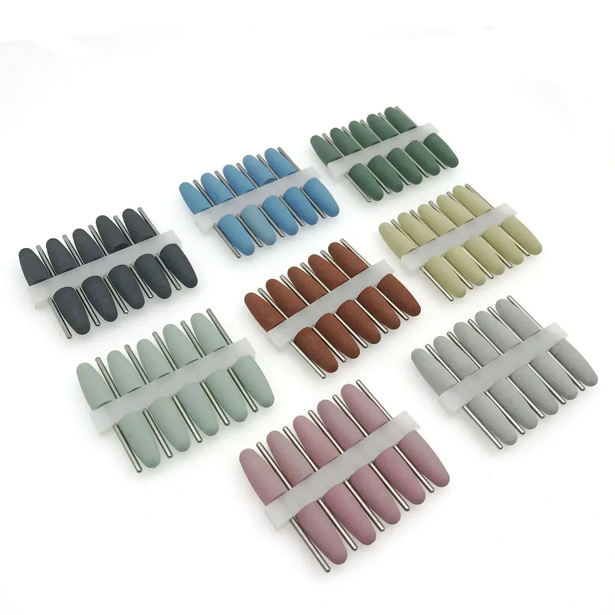 

10pcs/set Silicon Nail Tools Rubber Polisher Grinding Head 2.35mm Shank Nail Bit Nail Electric Manicure Drill