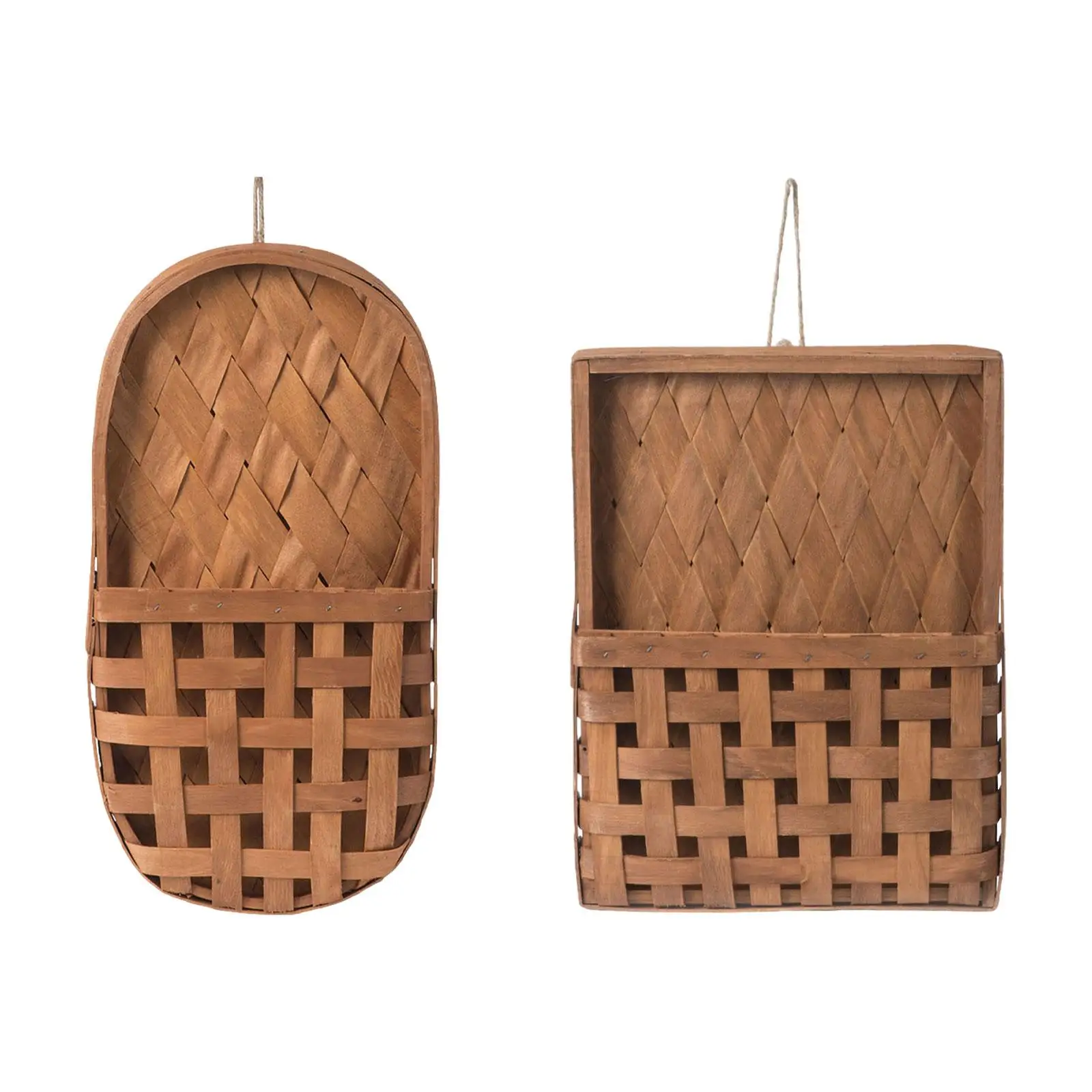 

Wooden Hanging Storage Basket Multipurpose Dried Flower Holder Handmade Decoration for Greenery Arrangements Lightweight