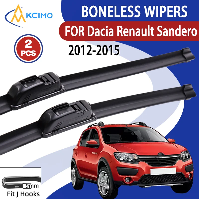 Für Dacia Renault Sandero Mk2 2012-2015 Auto Wischer U-typ Weiche Gummi Ohne Knochen Wischer HD Leise langlebig Automotive Wischer 22 "+ 20"