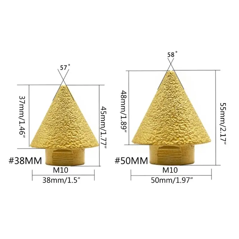 Diamond Beveling Chamfer Bit for Angle Grinders M10Thread Countersink Bit Hole Chamfering Tool Marble Polisher Tool