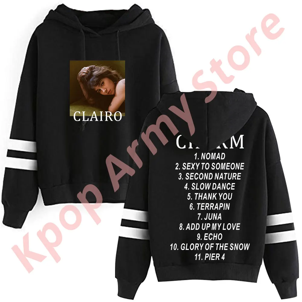 

Clairo Charm Tracklist Merch Pullover Hoodies Tour Logo Pocketless Parallel Bars Sleeve Streetwear Sweatshirts