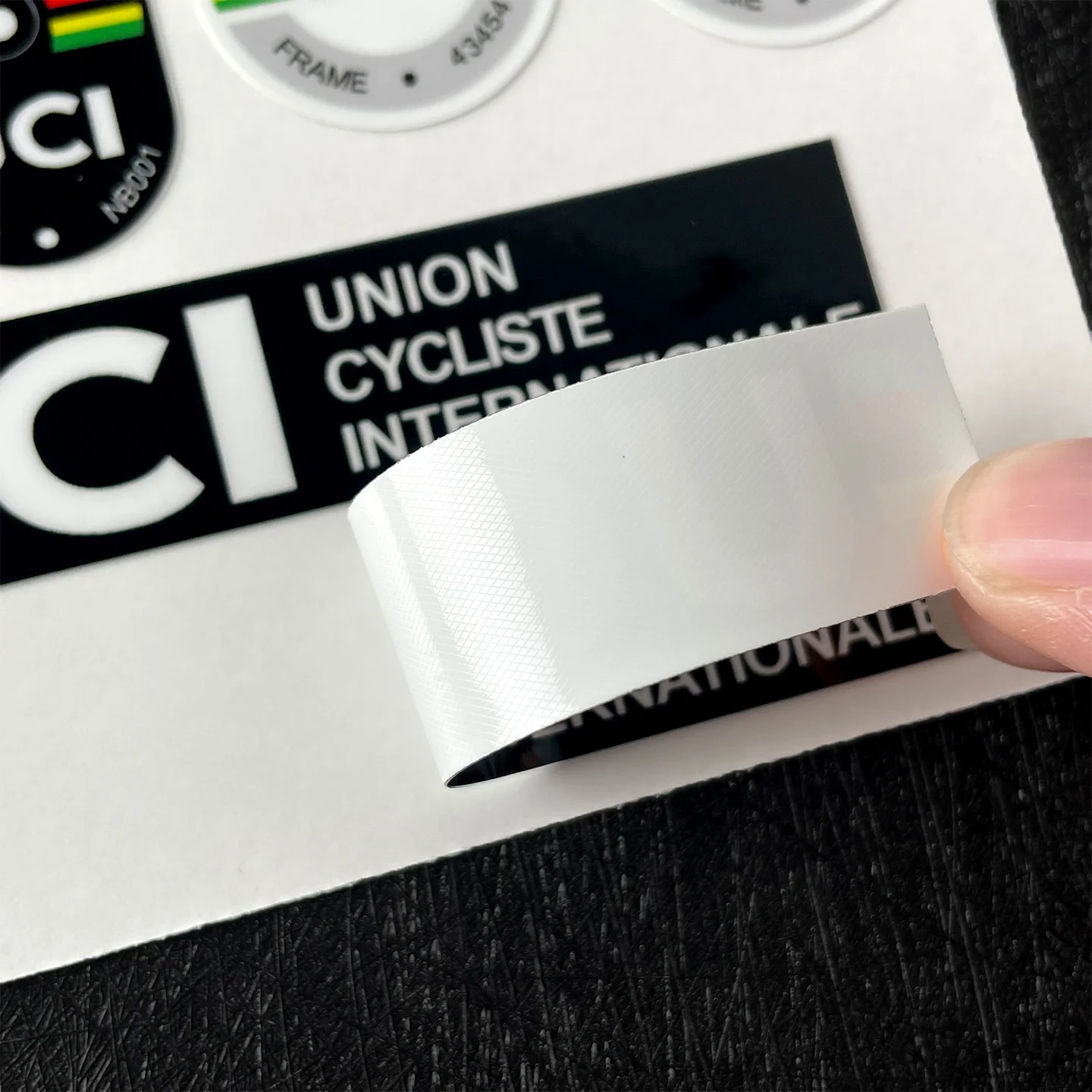 6 Stück/Blatt UCI Rennrad-Aufkleber-Set, wasserdicht, für Mountainbike-Rahmen, Ventilring, Speichen, DIY-Dekorationszubehör, Aufkleber – Detail 6