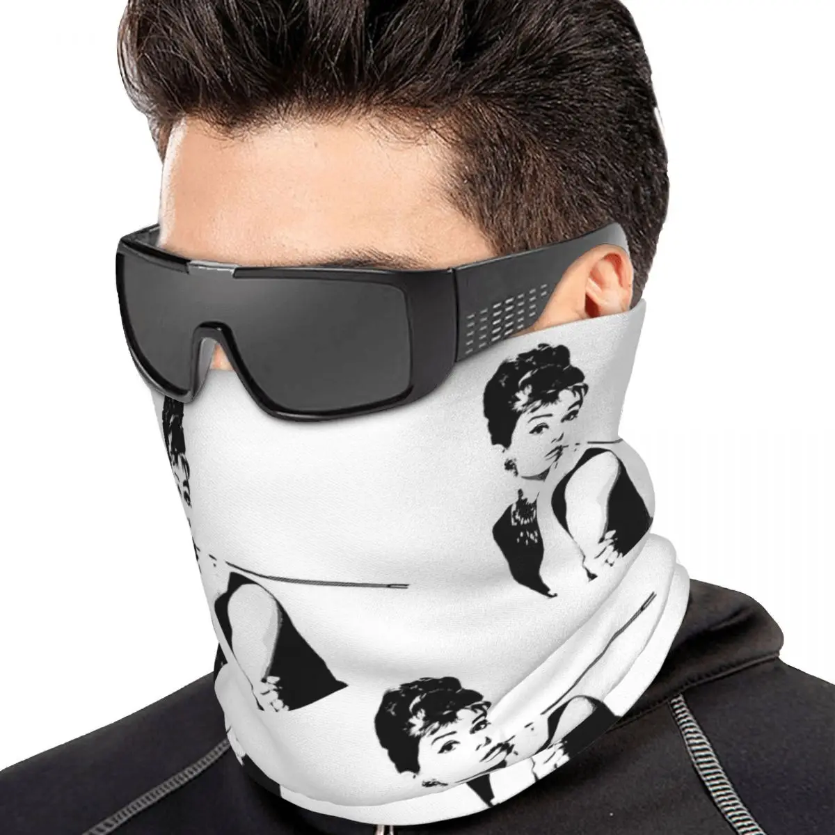 Audrey Hepburn Portrait A Bandana Neck Cover Printed Wrap Scarf Multifunction Face Mask For Men Women Adult All Season