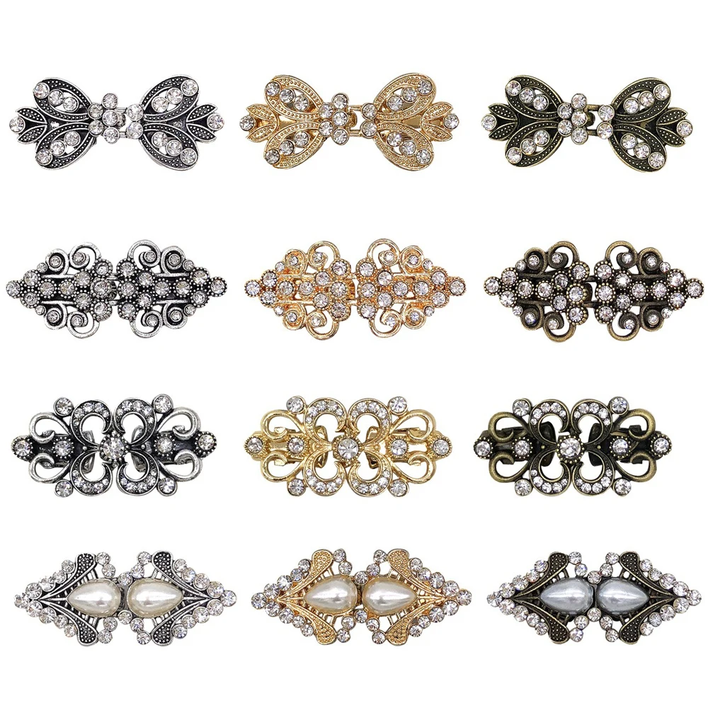 

Vintage Cardigan Clip Retro Cloak Brooches Shawl Pins Back Cinch Rhinestone Shawl Shirt Cardigan Scarf Cinch Clips for Women